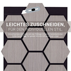 4er Set Akustikpaneele Wandpaneele Hexagon Wabe 76 x 62 cm Grau Holz 3D