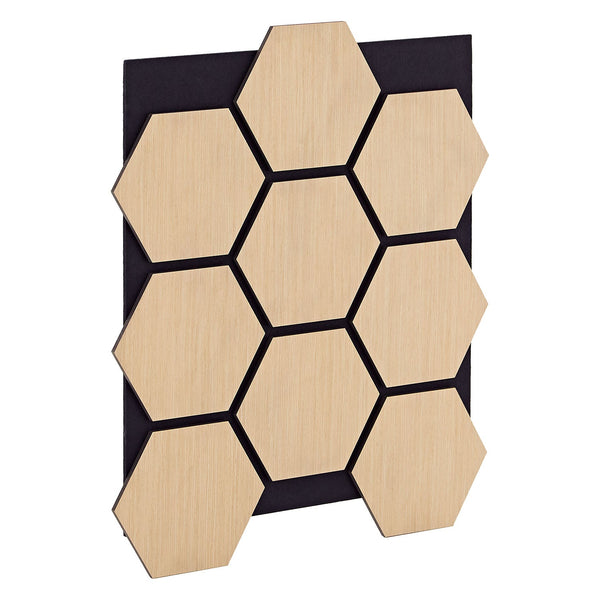 4er Set Akustikpaneele Wandpaneele Hexagon Wabe 76 x 62 cm Natur Eiche Holz 3D