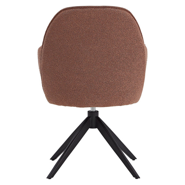 2x Polsterstuhl Bouclé Leder Braun | drehbar | mit Armlehnen | Küche Esszimmer Büro