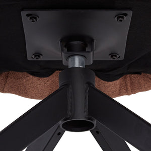 Polsterstuhl Bouclé Leder Braun | drehbar | mit Armlehnen | Küche Esszimmer Büro