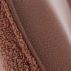 Polsterstuhl Bouclé Leder Braun | drehbar | mit Armlehnen | Küche Esszimmer Büro