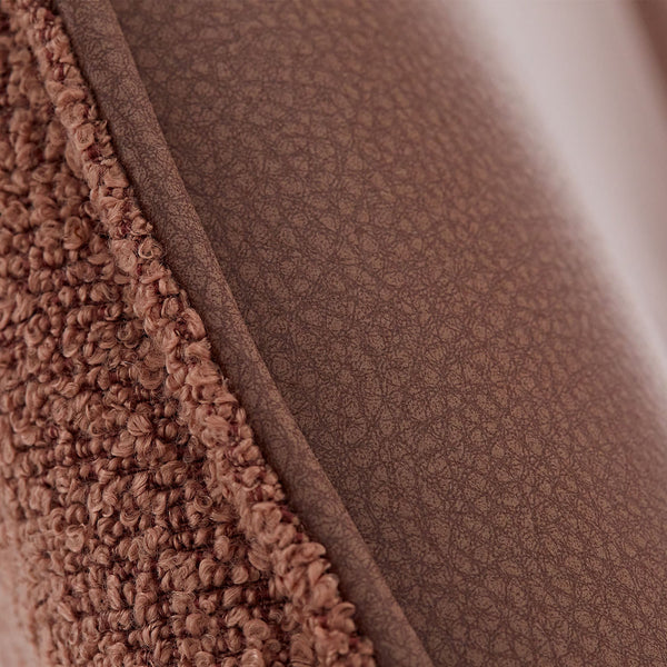 Polsterstuhl Bouclé Leder Braun | drehbar | mit Armlehnen | Küche Esszimmer Büro