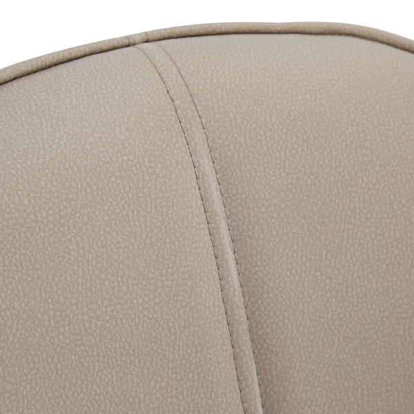 Polsterstuhl Bouclé Leder Beige Almond Milk einzeln drehbar mit Armlehnen