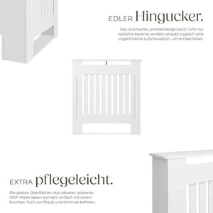 Heizkörperabdeckung Vila Lamellendesign mit Ablage weiss 78 x 19 x 82 cm