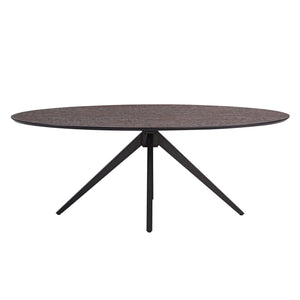 Esstisch Oval Industrial Style Schwarz Braun