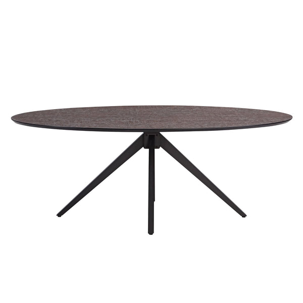 Esstisch Oval Industrial Style Schwarz Braun