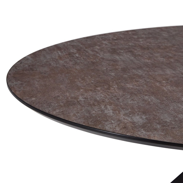 Esstisch Oval Industrial Style Schwarz Braun
