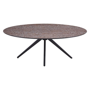 Esstisch Oval Industrial Style Schwarz Braun