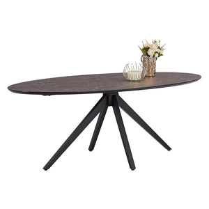 Esstisch Oval Industrial Style Schwarz Braun