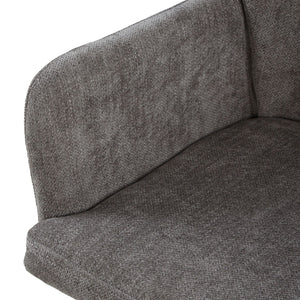 Polsterstuhl Leinen Grau | 2er Set | drehbar | mit Armlehnen | Küche Esszimmer Büro