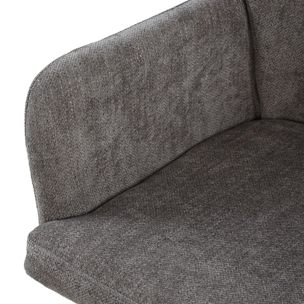 Polsterstuhl Leinen Grau | 2er Set | drehbar | mit Armlehnen | Küche Esszimmer Büro