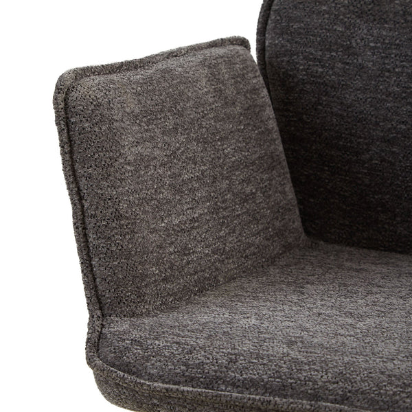 Polsterstuhl Chenille Wolle Grau | 4er Set | drehbar | mit Armlehnen | Küche Esszimmer Büro