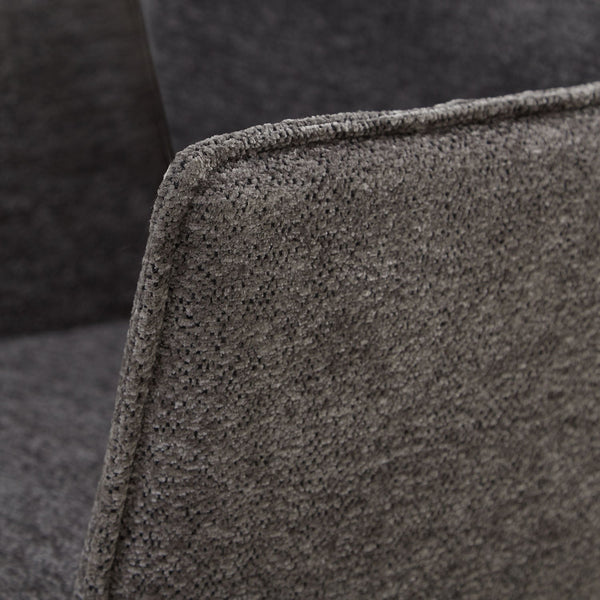 Polsterstuhl Chenille Wolle Grau | 4er Set | drehbar | mit Armlehnen | Küche Esszimmer Büro
