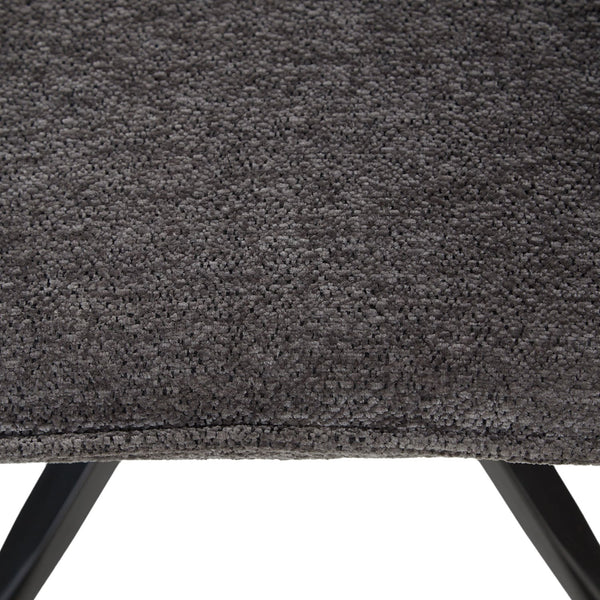Polsterstuhl Chenille Wolle Grau | 6er Set | drehbar | mit Armlehnen | Küche Esszimmer Büro