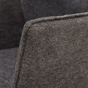 Polsterstuhl Chenille Wolle Grau | 6er Set | drehbar | mit Armlehnen | Küche Esszimmer Büro