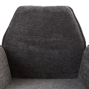 Polsterstuhl Chenille Wolle Grau | 6er Set | drehbar | mit Armlehnen | Küche Esszimmer Büro
