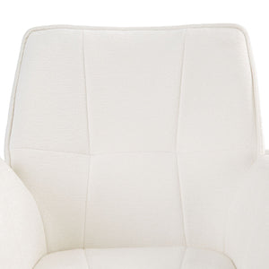 Polsterstuhl Chenille Wolle Weiss | 2er Set | drehbar | mit Armlehnen | Küche Esszimmer Büro