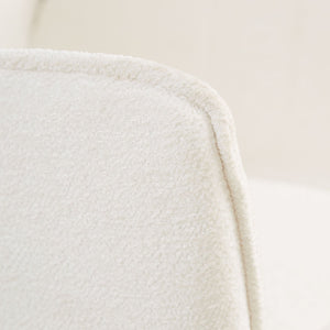 Polsterstuhl Chenille Wolle Weiss | 6er Set | drehbar | mit Armlehnen | Küche Esszimmer Büro