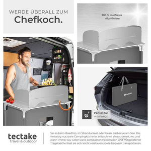 Camping kitchen 76x53.5x107cm gray