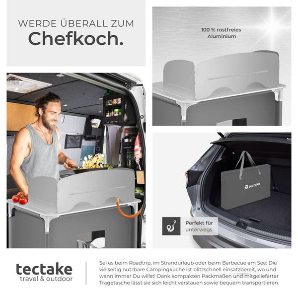 Camping kitchen 76x53.5x107cm gray