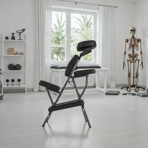Massagestuhl aus Kunstleder schwarz