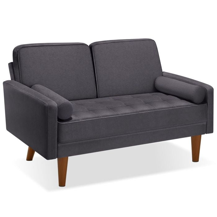 Sofa Skagen 2-Sitzer mit Federkern Samtoptik grau