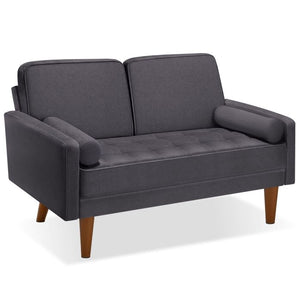 Sofa Skagen 2-Sitzer mit Federkern Samtoptik grau