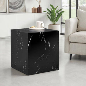 Couchtisch Lasley Marmor Optik schwarz 45 x 45 x 50 cm