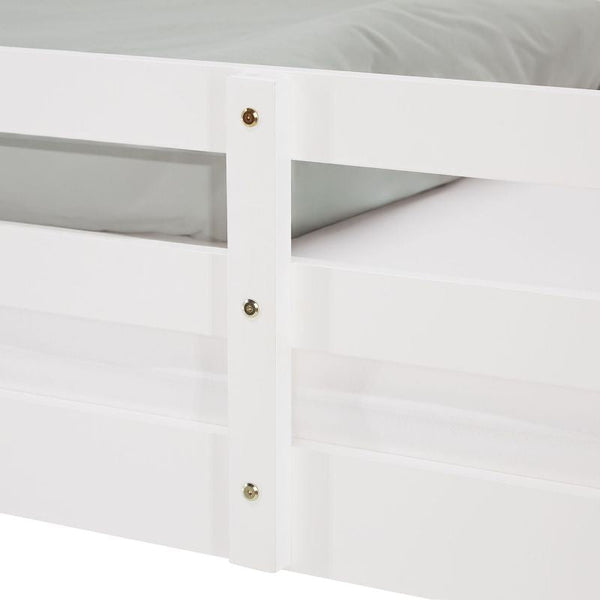 Etagenbett 90x200 cm mit Matratze & Lattenrost umbaubar Weiss