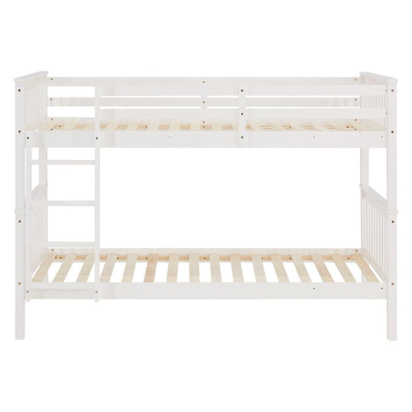 Etagenbett 90x200 cm mit Matratze & Lattenrost umbaubar Weiss