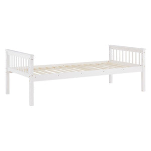 Etagenbett 90x200 cm mit Lattenrost Umbaubar Weiss