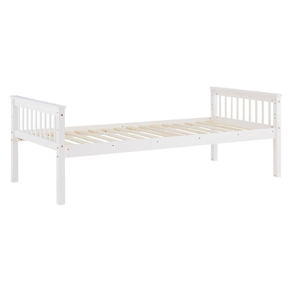 Etagenbett 90x200 cm mit Lattenrost Umbaubar Weiss