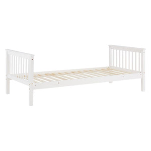 Etagenbett 90x200 cm mit Matratze & Lattenrost umbaubar Weiss