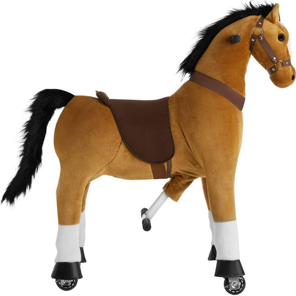 Schaukelpferd auf Rollen, Plüsch, realistisches Design 34 x 89 x 100 cm