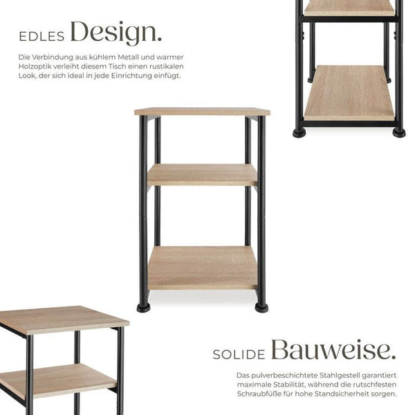 Beistelltisch Memphis 34x30x59cm Industrial Holz hell, Eiche Sonoma