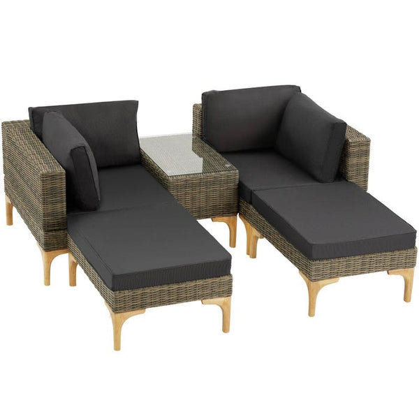 Rattan Lounge mit Aluminiumgestell Bellaria natur