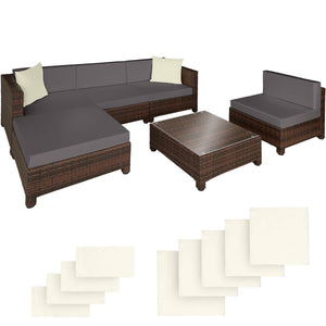 Rattan Lounge schwarz/braun