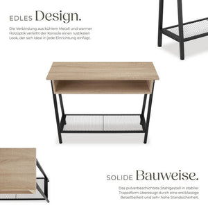 Konsolentisch Tralee Industrial Holz hell, Eiche Sonoma