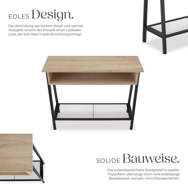 Konsolentisch Tralee Industrial Holz hell, Eiche Sonoma