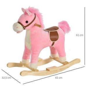 Kinder Schaukelpferd Baby Schaukeltier Pferd Spielzeug für 36-72 Monate Rosa