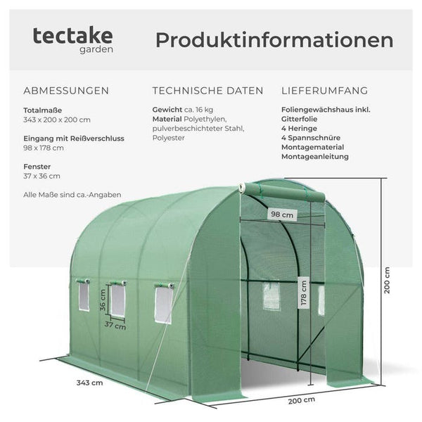 Gewächshaus Folientunnel