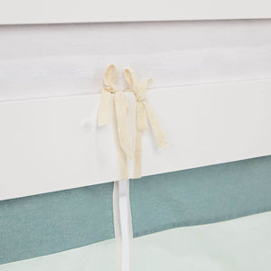 Hochbett 90x200 cm mit Lattenrost Kinderbett Vorhang Grün Mintgrün Weiss