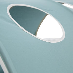 Hochbett Kinderbett 90x200 cm Stockbett Tunnel Vorhang Grün Mintgrün Leiter Weiss