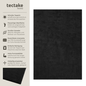 Tapis à poils courts Soft Zone noir 120 x 170 cm 