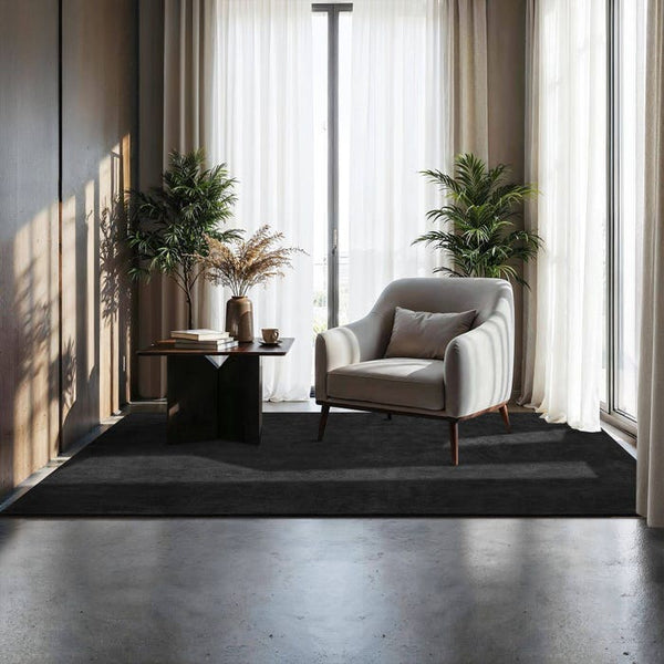 Tapis à poils courts Soft Zone noir 120 x 170 cm 