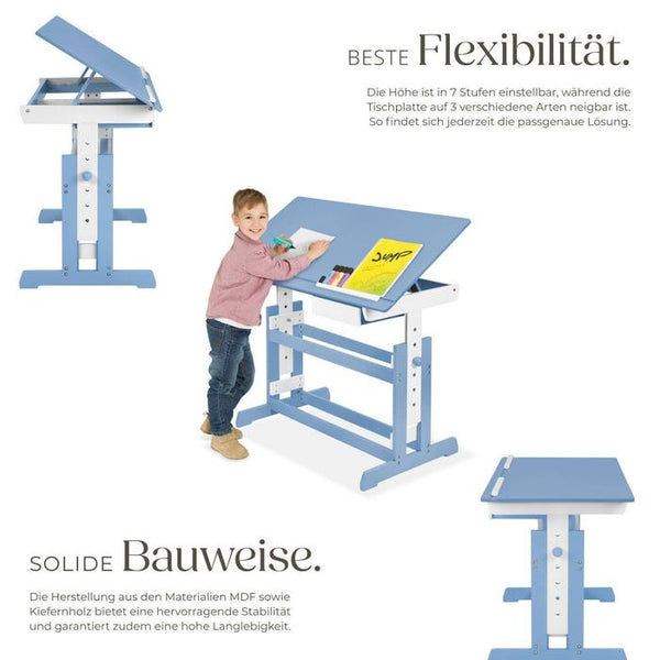 Schreibtisch blau