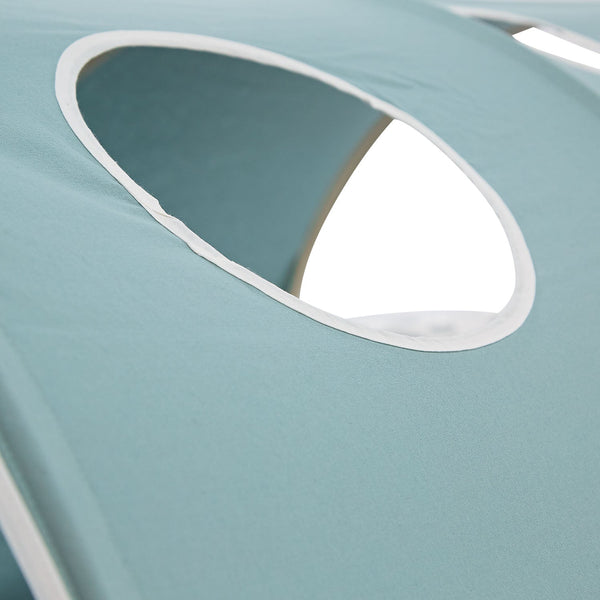 Hochbett Kinder 90x200 cm Weiss mit Vorhang in Mintgrün | Tunnel | mit Lattenrost und Matratze