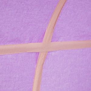 Hochbett Kinder 90x200 cm Weiss mit Vorhang in Lila Beige | Tunnel | ohne Lattenrost