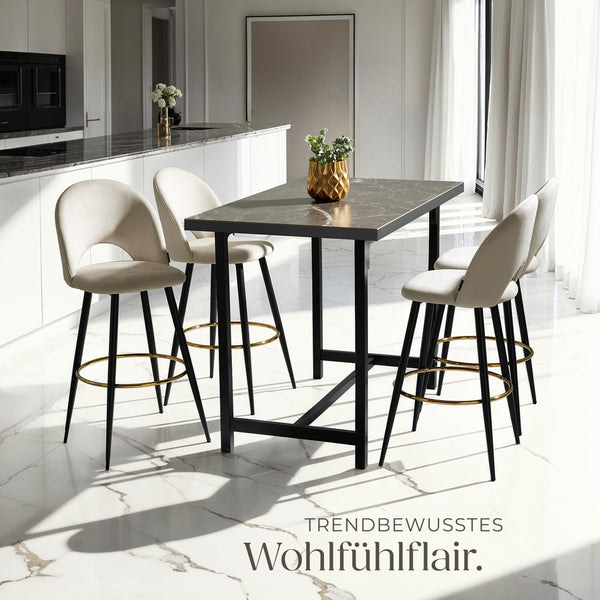 Sedia da bar Sachel crema/nero set da 4 