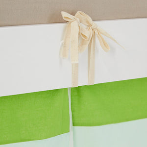 Hochbett Kinder 90x200 cm Weiss mit Vorhang in Grün | ohne Lattenrost